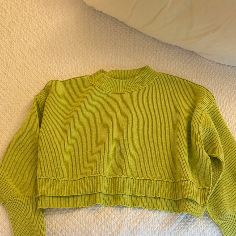 Free People Lime Green Crew Neck Sweater - Picture 3 of 3